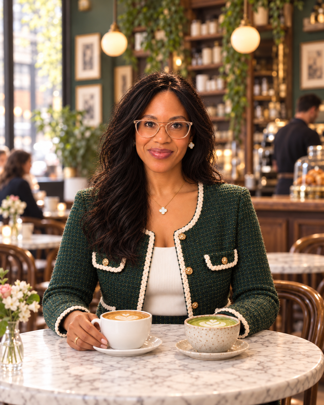 Michelle Jahnke in a green jacket, founder of Sip Strategies